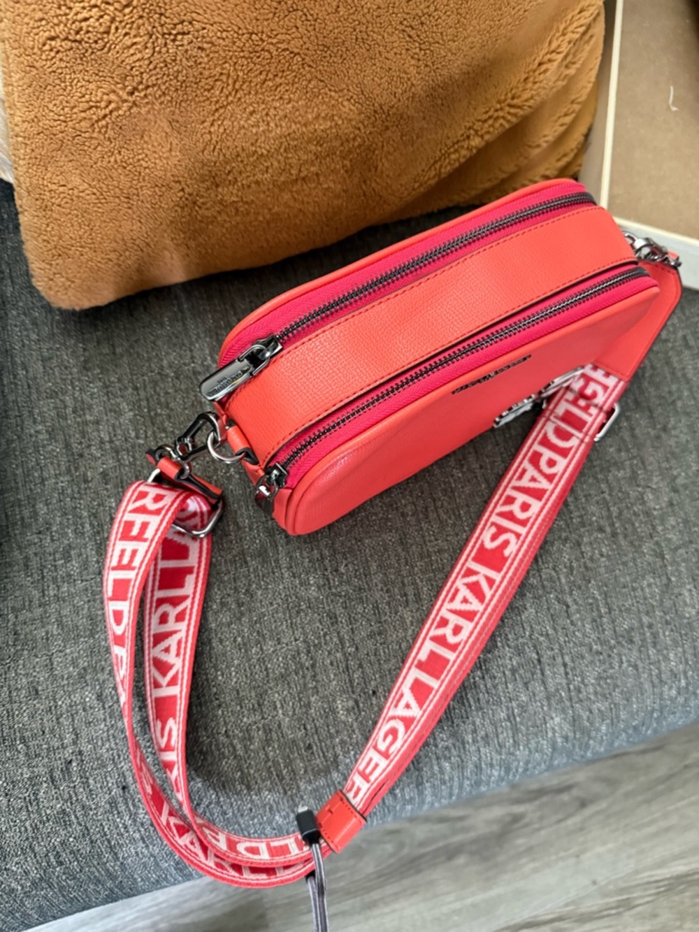 Karl Lagerfeld Coral Camera Crossbody with Icon Charm - Picture 5 of 7